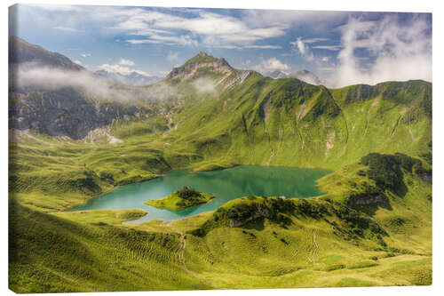 Leinwandbild Morgens am Schrecksee im Allgäu