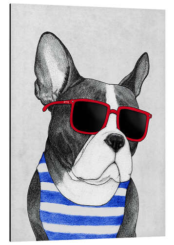 Aluminium print Frenchie summer style