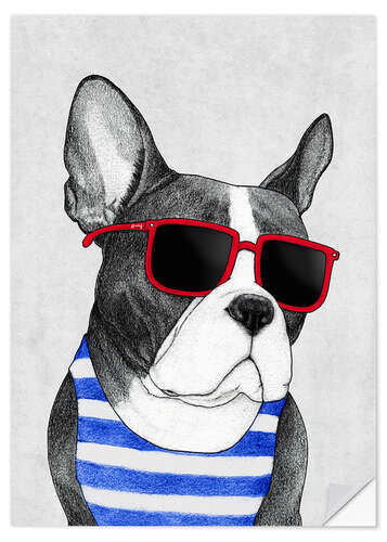 Selvklebende plakat Frenchie summer style