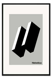 Gerahmter Kunstdruck Happy Helvetica