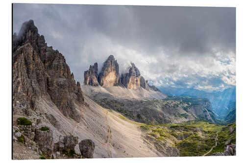 Aluminiumsbilde Cloud sky at Tre Cime in Dolomite Alps