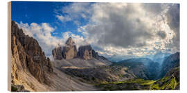 Quadro de madeira Tre Cime - Dolomites