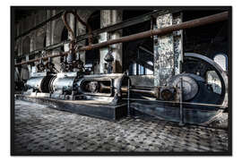 Gerahmter Kunstdruck Dampfmaschine