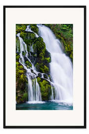 Gerahmter Kunstdruck Wasserfall in Jaunpass