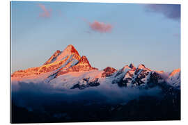 Gallery print Schreckhorn alpen glow at sunset  View from First, Grindelwald, Switzerland 