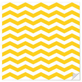 Naklejka na ścianę Yellow zigzag