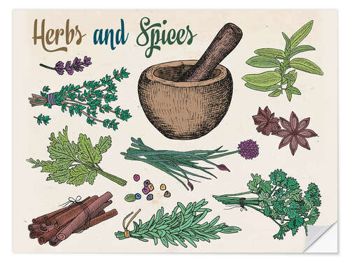 Sticker mural Herbs and spices