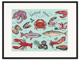 Gerahmter Kunstdruck Meeresfrüchte Menü