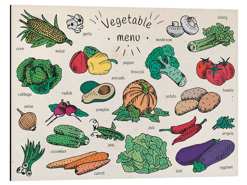 Aluminium print Little vegetable menu