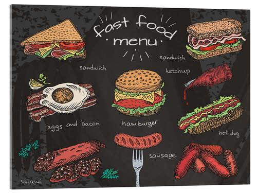 Acrylglas print Fast Food Menu