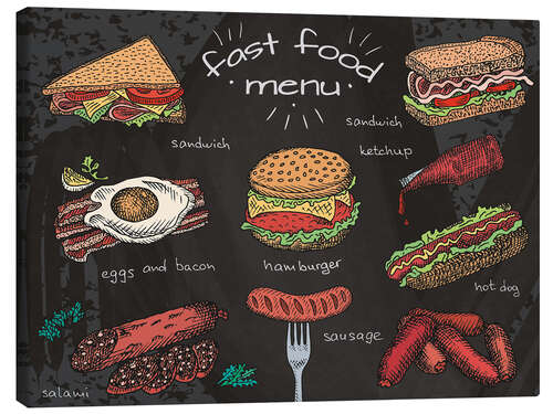 Canvastavla Fast Food Menu