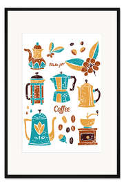 Gerahmter Kunstdruck Coffee Collection
