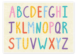 Plakat  Fargerike ABC bokstaver - Typobox