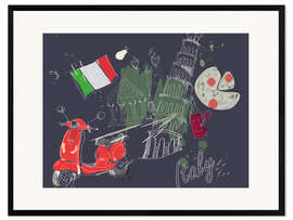 Framed art print Let's go to Italy!