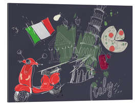 Quadro em plexi-alumínio Let&#039;s go to Italy!