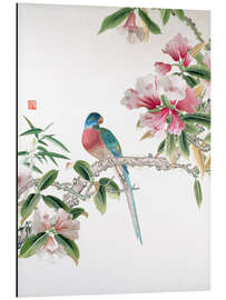 Magnettafel Vogel auf einem blühenden Zweig