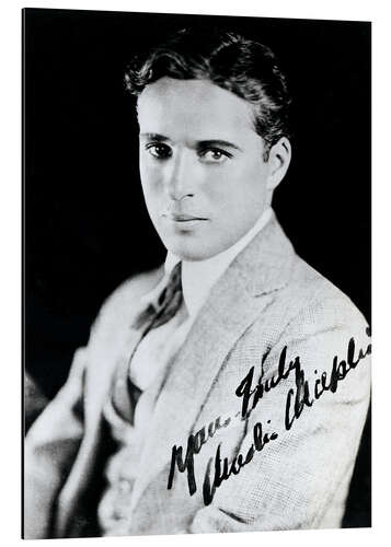 Aluminiumsbilde Charlie Chaplin, Autograph