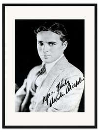Gerahmter Kunstdruck Charlie Chaplin, Autogramm