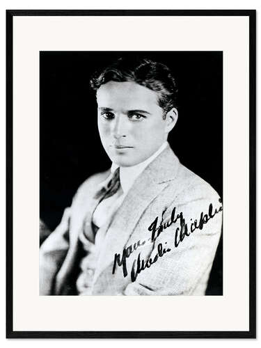 Framed art print Charlie Chaplin, Autograph