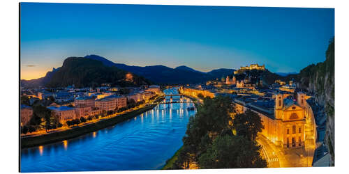 Aluminium print Salzburg at blue hour - sunrise