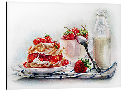 Aluminium print Strawberry&milk