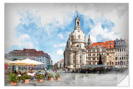 Selvklebende plakat Frauenkirche in Dresden