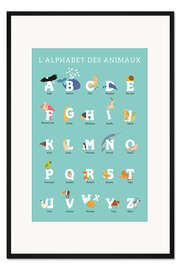 Gerahmter Kunstdruck Alphabet der Tiere – Französisch