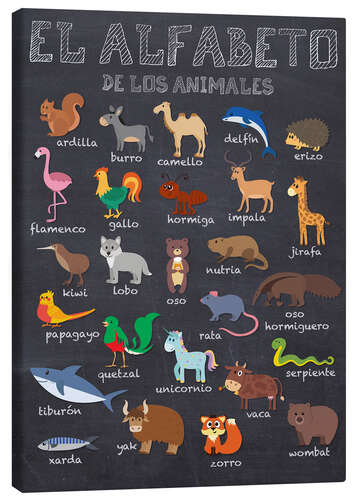 Canvas print Alphabet of Animals (Spanish)