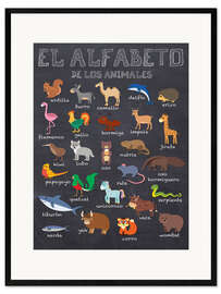 Plakat artystyczny premium w ramie Alphabet of Animals (Spanish)