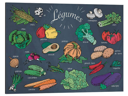 Aluminium print Vegetables - French