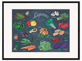 Ingelijste kunstdruk Vegetables - French