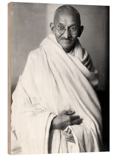 Wood print Mahatma Gandhi