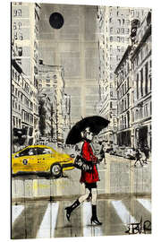 Magnettafel Spazieren im roten Mantel