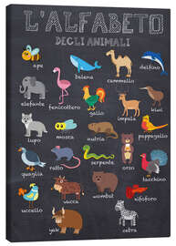 Leinwandbild  Alphabet der Tiere (italienisch) - Kidz Collection