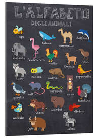 Magnettafel Alphabet der Tiere (italienisch)