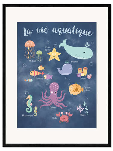 Ingelijste kunstdruk Life underwater - French