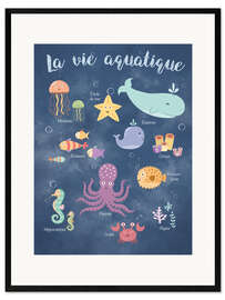 Ingelijste kunstdruk Life underwater - French