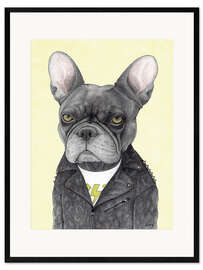 Ingelijste kunstdruk Hard Rock French Bulldog