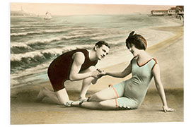 Foam board print Romantic Victorian Couple on the Beach