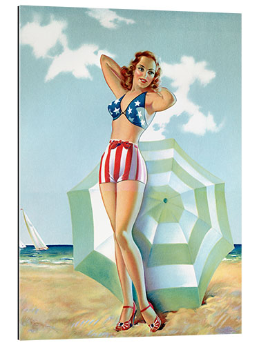 Gallery print Patriotic Pinup Girl at Beach