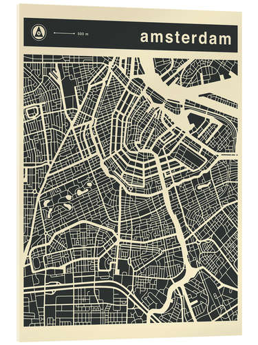 Acrylglasbild AMSTERDAM CITY MAP