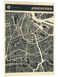 Acrylglasbild  AMSTERDAM CITY MAP - Jazzberry Blue