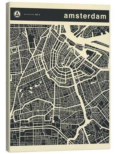 Canvas print AMSTERDAM CITY MAP