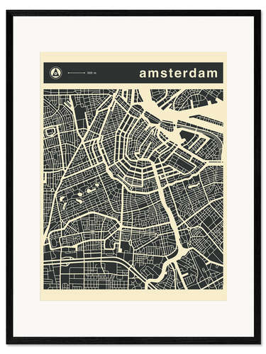 Framed art print AMSTERDAM CITY MAP