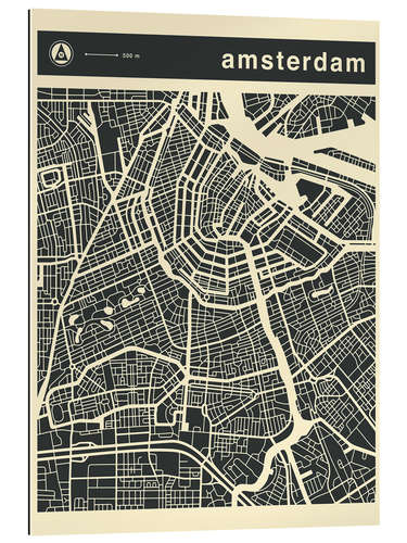 Quadro em plexi-alumínio AMSTERDAM CITY MAP