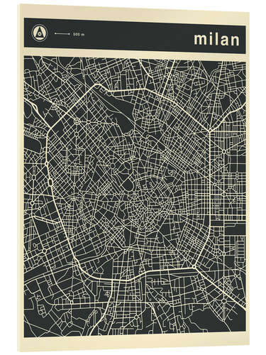 Acrylic print MILAN CITY MAP