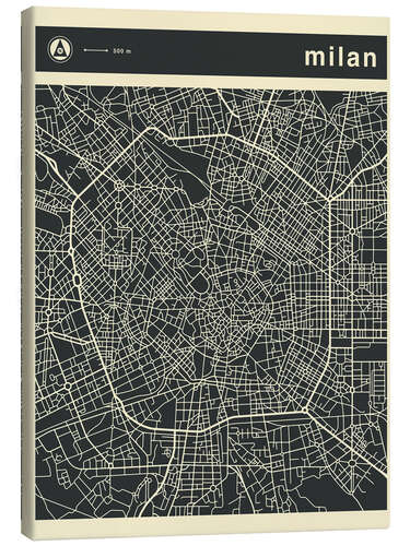 Stampa su tela MILAN CITY MAP