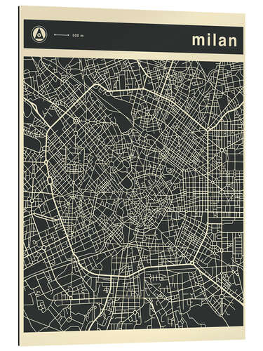 Gallery print MILAN CITY MAP