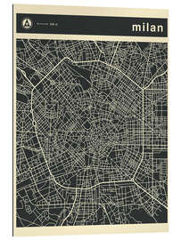 Quadro em plexi-alumínio MILAN CITY MAP