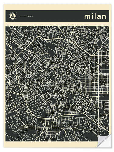 Autocolante decorativo MILAN CITY MAP